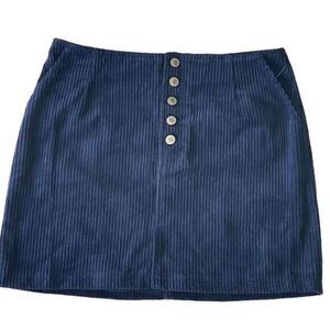 Hurley Sample‎ Piece Blue Corduroy Button Fly Mini Skirt Size Small